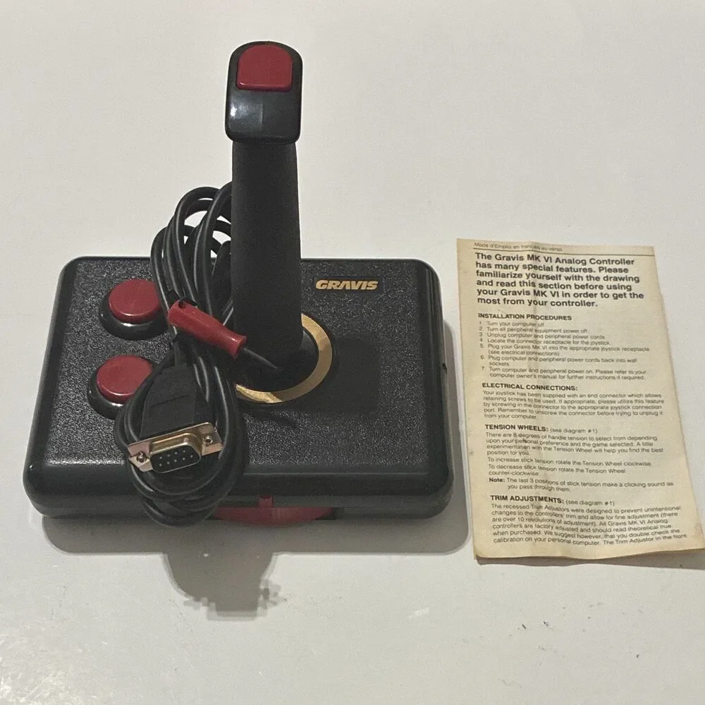 Vintage Advanced Gravis MK VI Analog Joystick Apple II Open Box w/ Box Manual